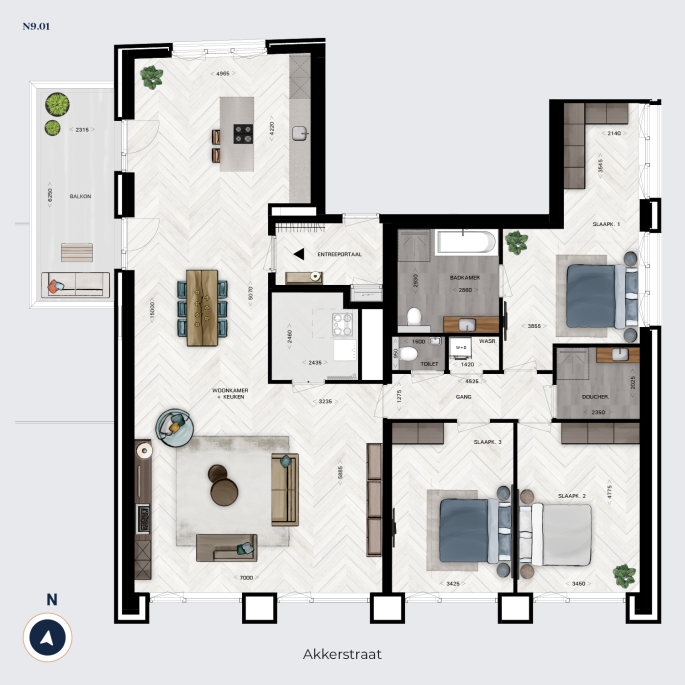 Post Breda - Verlies je hart in hartje Breda! (verkoop gestart), POST Type Toren (Nieuwbouw) | Appartementen, bouwnummer: N9.01, Breda