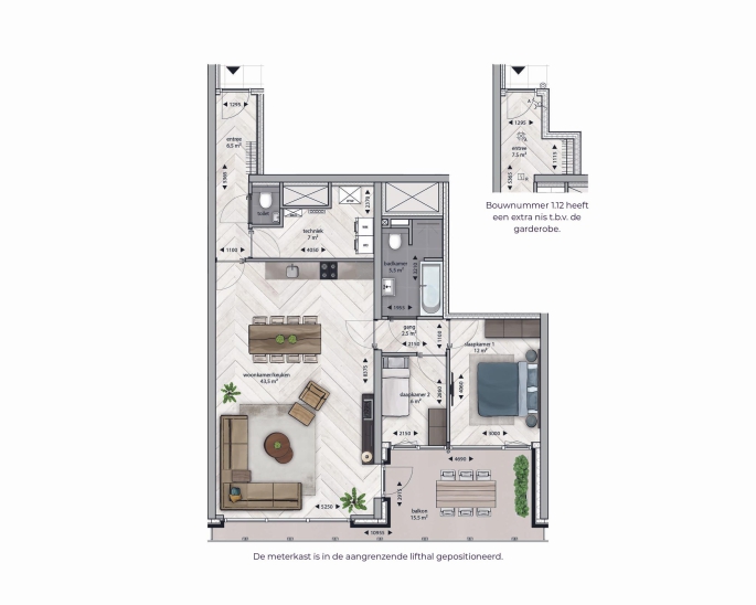 Eureka! District | 50 koopappartementen | Verkoop gestart, Eureka! District - Type 1B, bouwnummer: 3.36, Breda