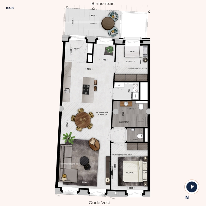Post Breda - Verlies je hart in hartje Breda! (verkoop gestart), POST Type Kerkzicht (Transformatie) | Appartementen, bouwnummer: B2.07, Breda