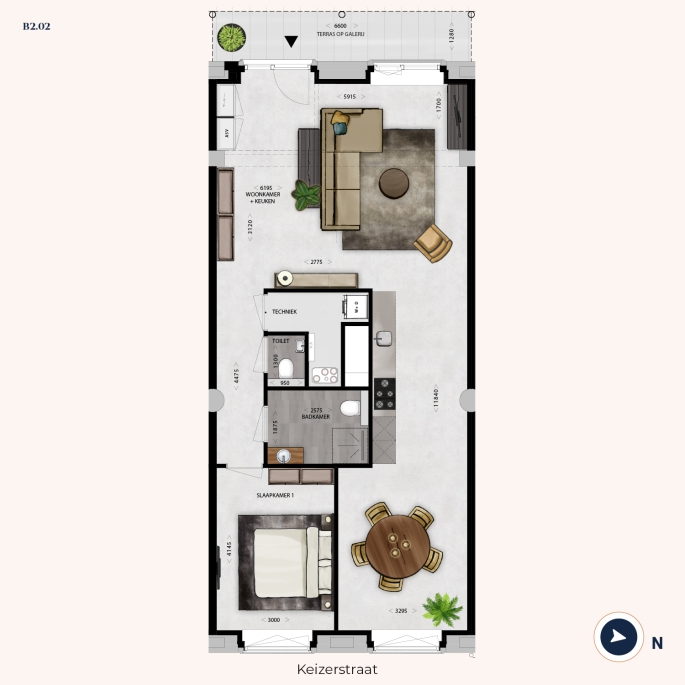 Post Breda - Verlies je hart in hartje Breda! (verkoop gestart), POST Type Keizer (Transformatie) | Appartementen, bouwnummer: B2.02, Breda