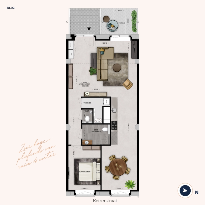 Post Breda - Verlies je hart in hartje Breda! (verkoop gestart), POST Type Keizer (Transformatie) | Appartementen, bouwnummer: B1.02, Breda