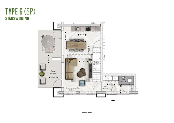 BLOSSEM Edison stadswoningen, BLOSSEM Edison - Type 6 | Stadswoning, bouwnummer: 0.03, Breda
